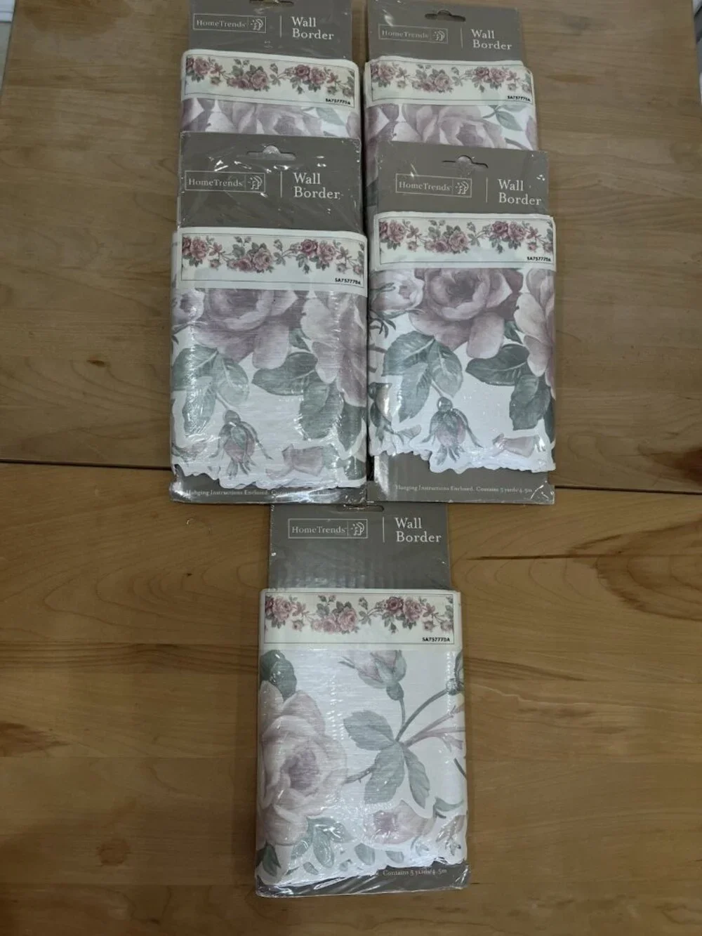 VTG Home Trends Wall Border Linen Rose 25 Yards Cottagecore Romantic Victorian